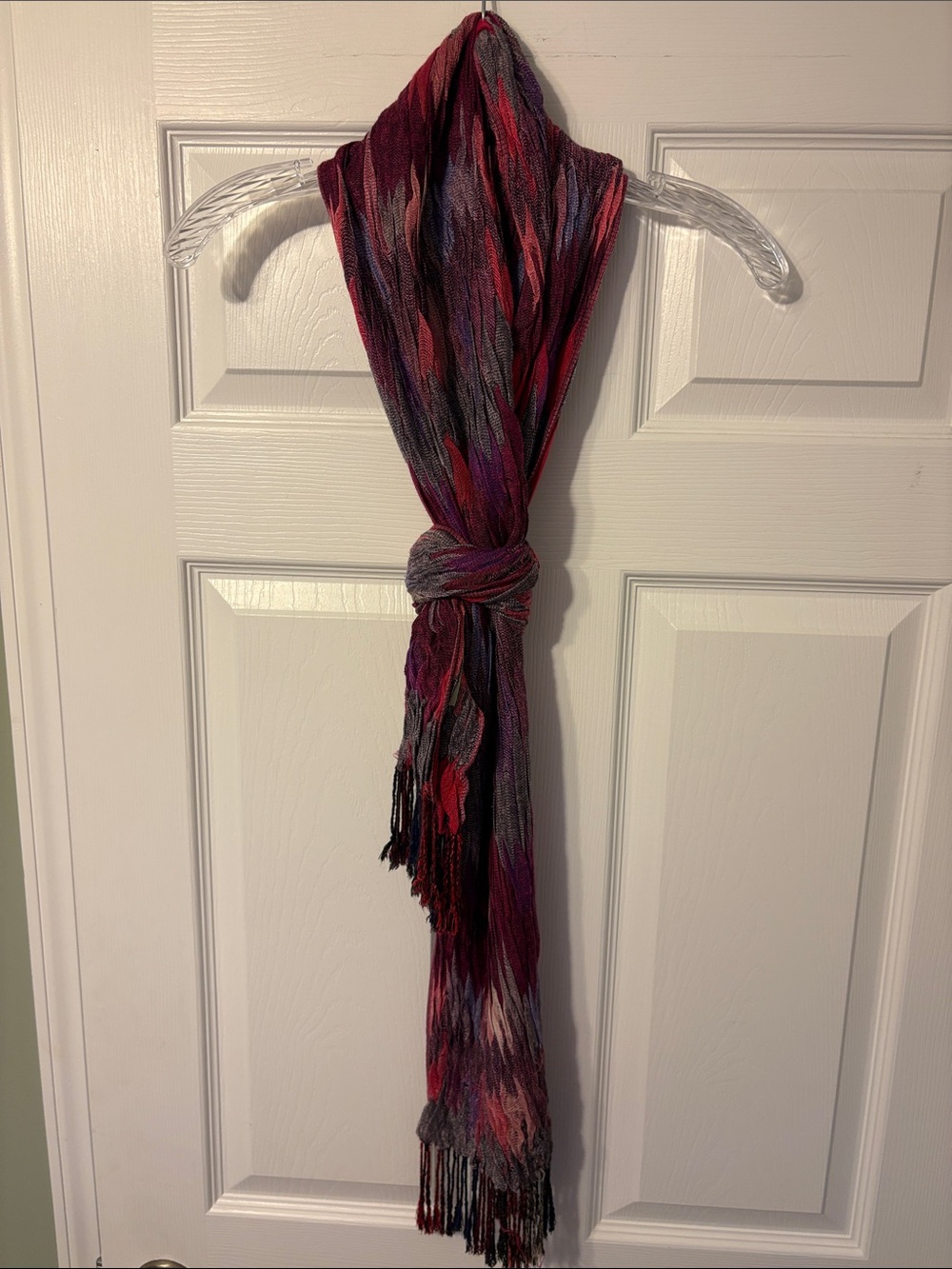 Suantrai of Ireland Women's Multi-Color Fringe Wrap Scarf - Red & Purple